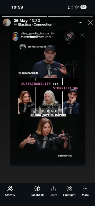Instagram story promoting a Design Stories episode