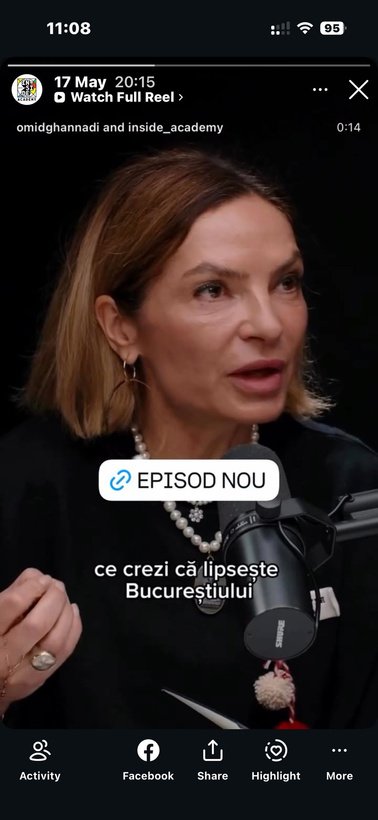 Instagram story promoting a Design Stories episode