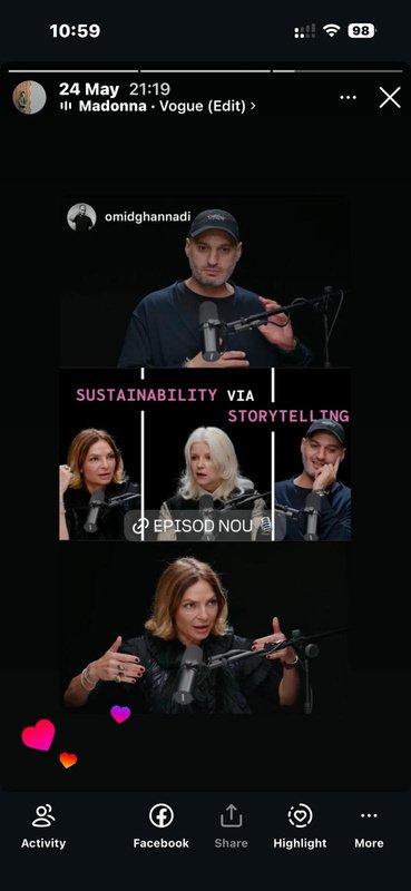 Instagram story promoting a Design Stories episode